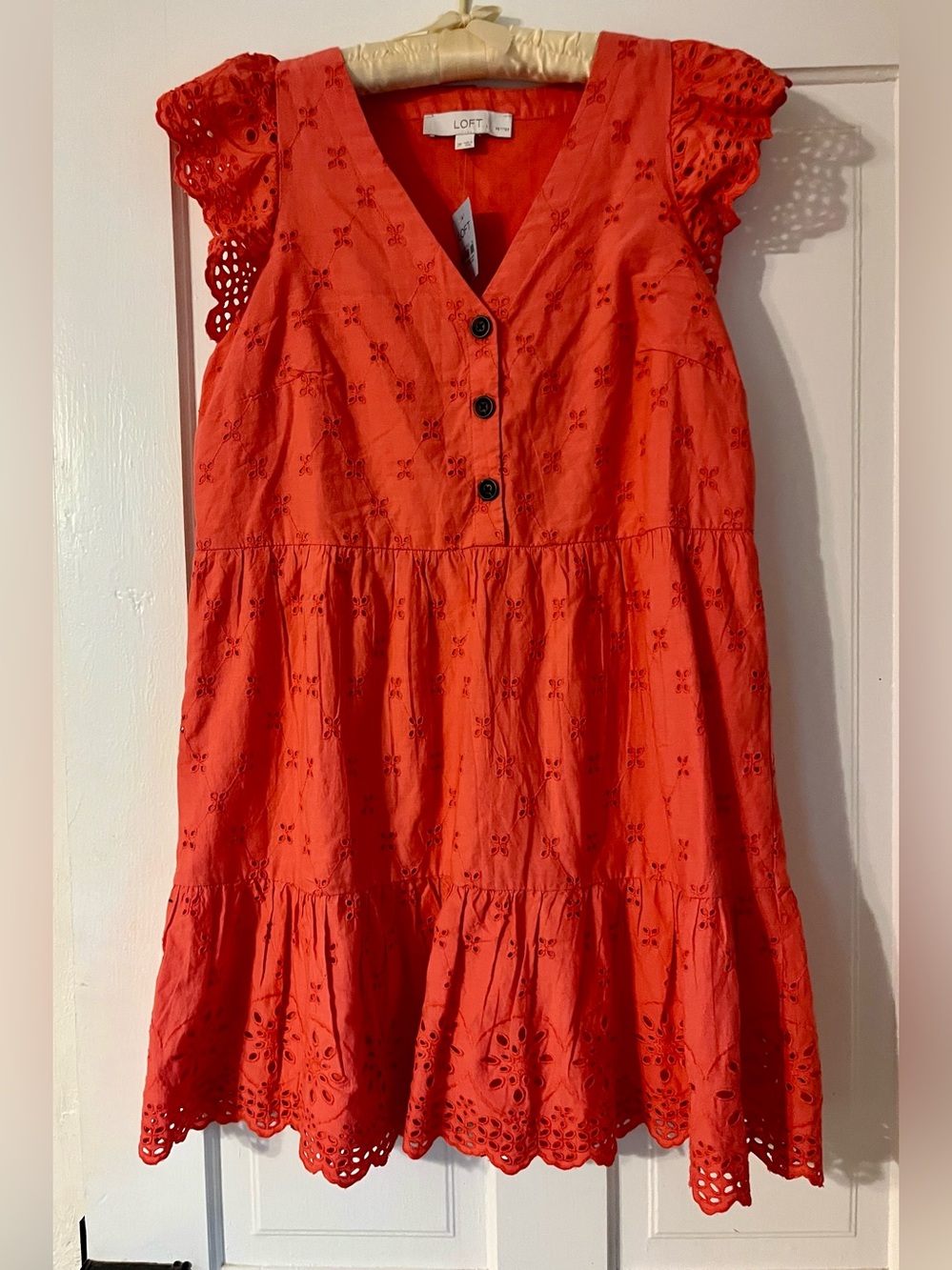 NWT Coral Lace Lined Summer Dress 100% Cotton